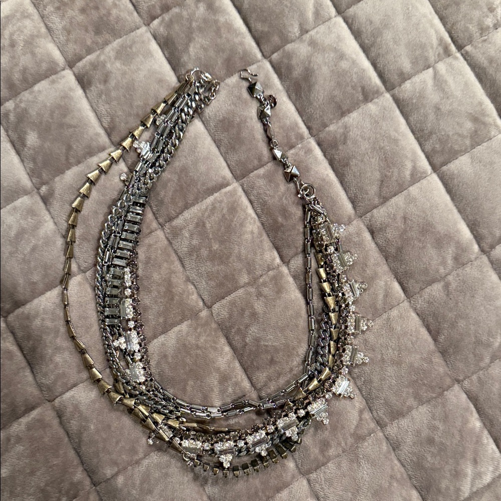 Stella & Dot Two-Tone Silver and Gold Layered Necklace